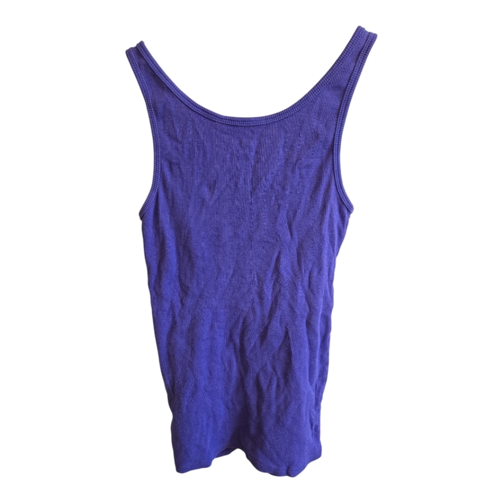 GUESS Blue 🔵 Ribbed "Perfect Tank* Top - Picture 3 of 6
